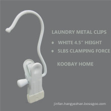 White Metal Non Slip Clip Clothes Laundry Hanger